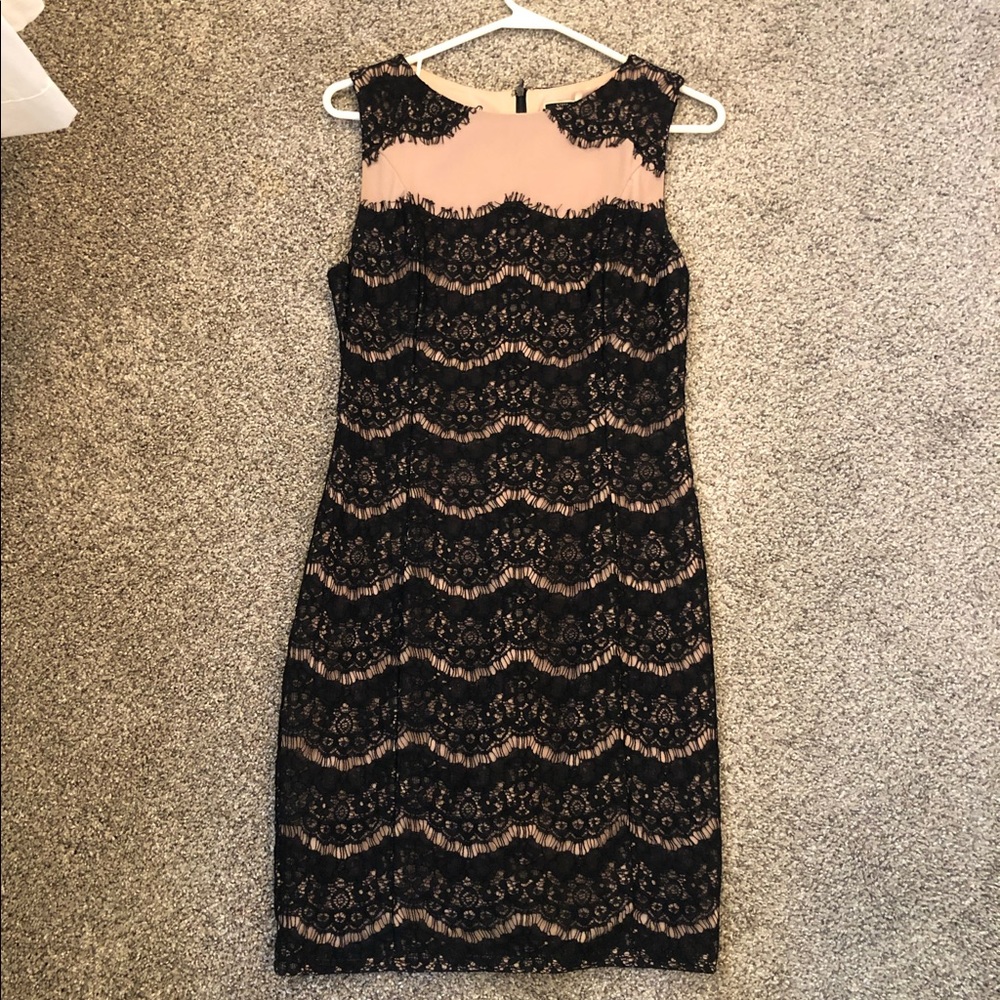 Nikibiki Black and Tan Lace Cocktail Dress Size Small